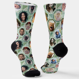 FotoCollage der Familie Easy Green Quilt Look 12 B Socken