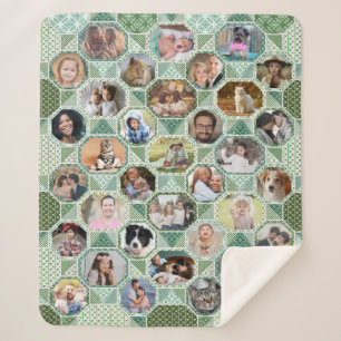 FotoCollage der Familie Easy Green Quilt Look 35 B Sherpadecke