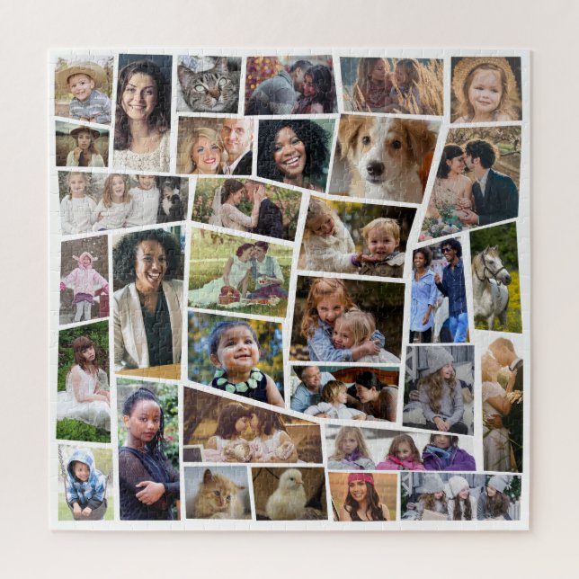 FotoCollage der Familie Einfache Vorlage 33 Bilder Puzzle (Vertikal)