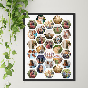 FotoCollage der geometrischen Familie Poster