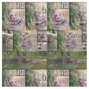FotoCollage der Hippo-Entschlossenheit, Stoff