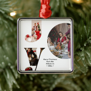 FotoCollage der modernen Joy-Familie Ornament Aus Metall