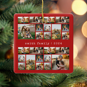 FotoCollage der modernen Red-Schreibmaschine Keramikornament