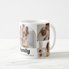 FotoCollage der Produktfamilie - 5 Fotos und benut Kaffeetasse
