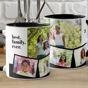 FotoCollage der Produktfamilie - 5 Fotos und benut Tasse