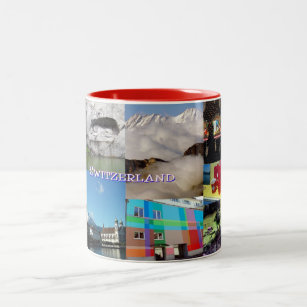 FotoCollage der Schweiz Zweifarbige Tasse