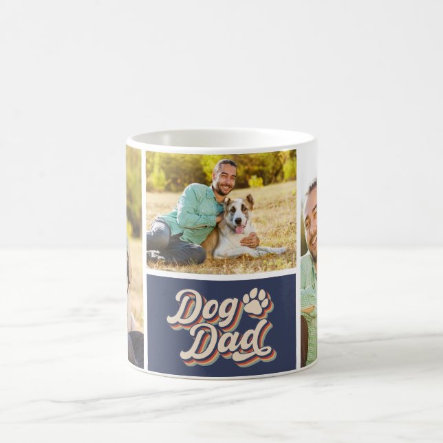 FotoCollage | Dog Vater Paw Print Kaffeetasse (Mittel)