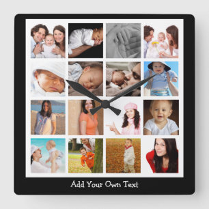 FotoCollage eine Art Personalisiert Quadratische Wanduhr