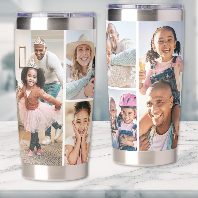 Fotocollage Einfach Elegantes Bild Thermobecher (Photo Collage Simple Elegant Picture Insulated Tumbler)