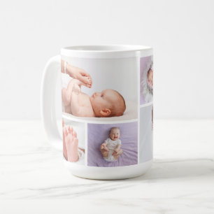 Fotocollage Familie begrüßt neugeborenes Baby Kaffeetasse