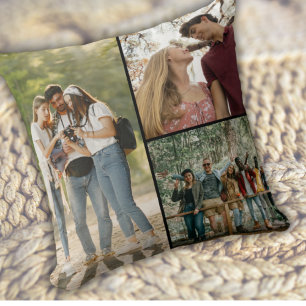Fotocollage Familie Freunde Andenken Modernes Gesc Kissen