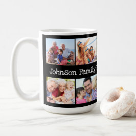 Fotocollage Family Wiedersehen Personalisiert Blac Kaffeetasse