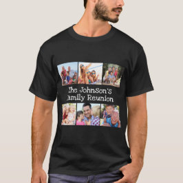Fotocollage Family Wiedersehen Personalisiert Blac T-Shirt