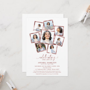 Fotocollage Feier der Lebensbeerdigung Einladung