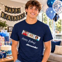 Fotocollage Film Name Geburtstag Mann blau