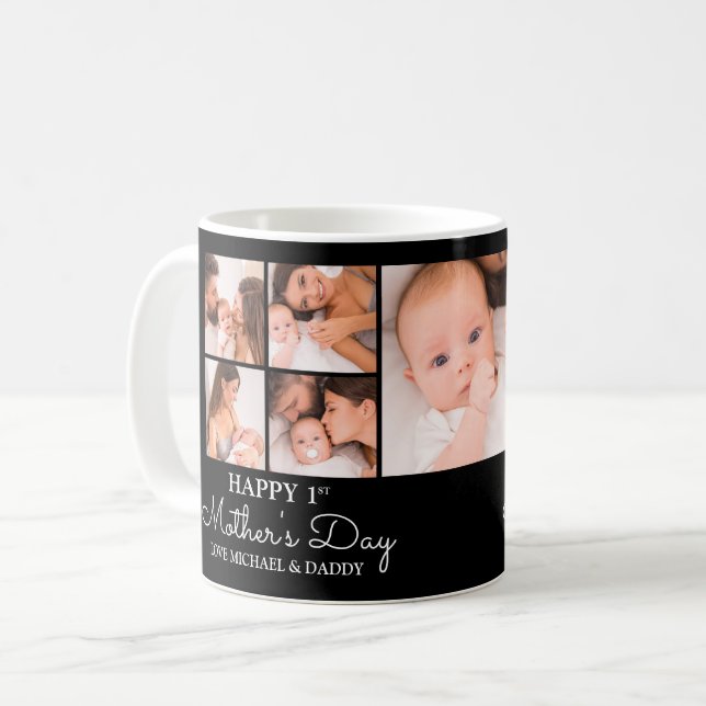 FotoCollage für den ersten Muttertag individuell a Kaffeetasse (Vorderseite Links)