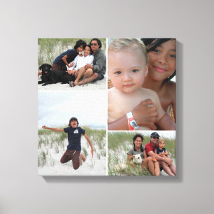 FotoCollage für die Familie individuell anpassbar Leinwanddruck