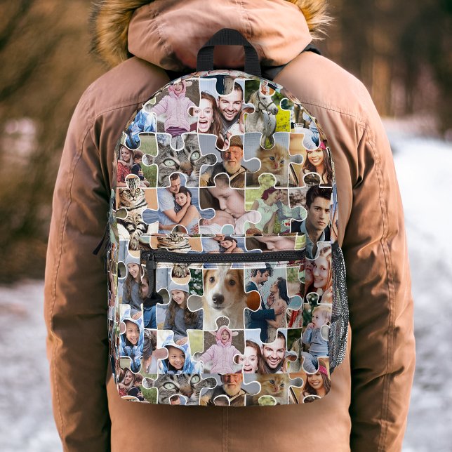Fotocollage für die ganze Familie, 24-polige Puzzl Bedruckter Rucksack (Von Creator hochgeladen)
