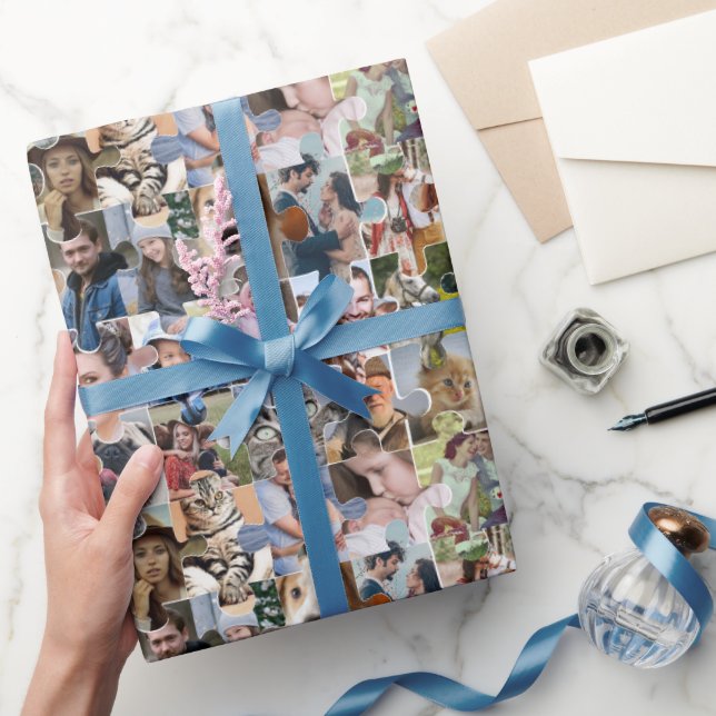 Fotocollage für die ganze Familie, 24-polige Puzzl Geschenkpapier (Schenken)
