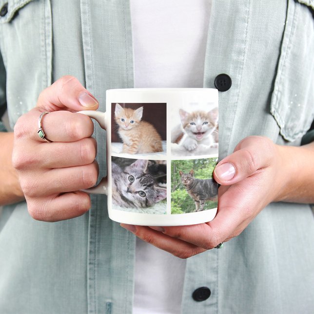 Fotocollage für Haustiere Kaffeetasse (Family Pet Photo Collage Coffee Mug)