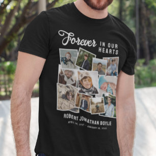 FotoCollage für immer in unserem Herz-Gedenkmal T-Shirt