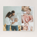 Fotocollage für Kleinkinder mit ZigZag Picture Mon Puzzle<br><div class="desc">Erstellen Sie Ihr eigenes Puzzle für das Baby Foto mit 4 Ihrer Lieblingsfotos. Die Fotovorlage ist ein Set bis zum Erstellen einer Foto-Collage mit einem Foto, leicht überlagert mit den übrigen drei Fotos in einem vertikalen Zickzack. Ihre Bilder werden in Portrait- und Landschaftsformat mit weißen Rahmen dargestellt.</div>