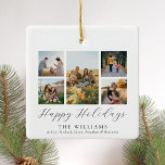 FotoCollage für Minimalistische Skriptfamilie Keramikornament<br><div class="desc">Erstellen Sie Ihre eigene personalisierte Kollektion Foto.</div>