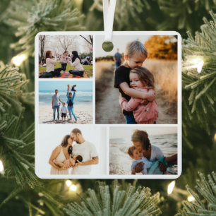 Fotocollage Ideen für Geschenke erstellen 5 Fotos Ornament Aus Metall