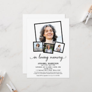 FotoCollage in Love Memory Feier des Lebens Einladung