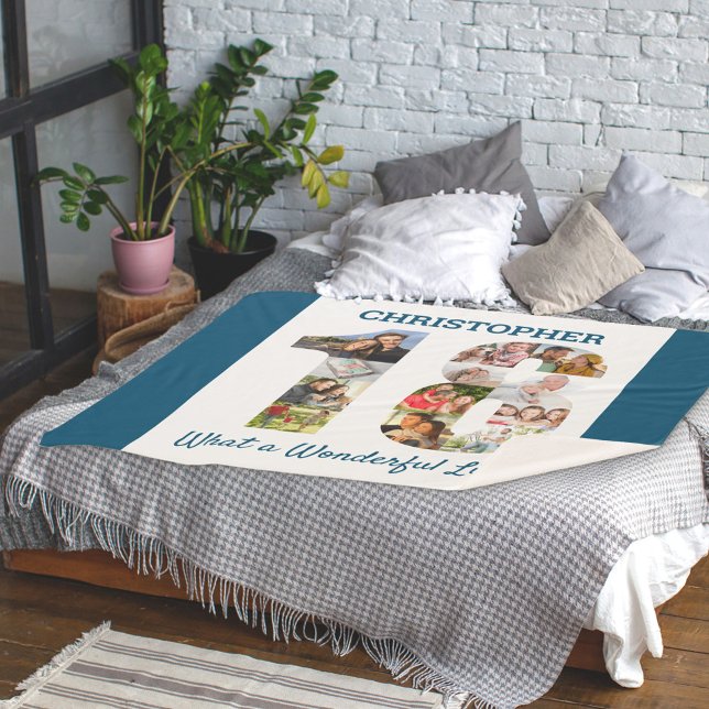 FotoCollage in Nummer 18 Form für den 18. Geburtst Sherpadecke (Von Creator hochgeladen)