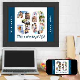 FotoCollage in Nummer 30 Form für den 30. Geburtst Poster