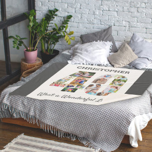 FotoCollage in Nummer 40 Form für 40. Geburtstag Sherpadecke