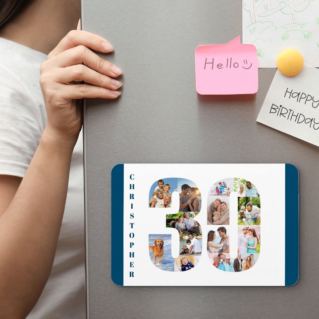 FotoCollage in Zahl 30 - 30. Geburtstag Magnet (Von Creator hochgeladen)