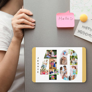 FotoCollage in Zahl 40 - 40. Geburtstag neutral Magnet