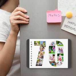 FotoCollage in Zahl 70 - 70. Geburtstag Magnet