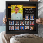 FotoCollage K-12 für Abschluss der High School Fotodruck<br><div class="desc">Erstellen Sie ein Abschluss-Foto Collage Keepake Poster geeignet für Framing oder für eine 12x12 Scrapbook-Seite des Absolventen mit Fotos durch die Jahre oder die Klassen K-12. Schwarz und Imitat orangefarbene Folie. Personalisieren Sie Ihre Ausbildung mit dem Namen, der Jahrgangsklasse, dem Namen und/oder dem Ort des Absolventen. Wunderbares Geschenk für die...</div>