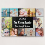 FotoCollage live, lachen & Liebe Puzzle<br><div class="desc">Modernes Foto Collage Puzzle. Laden Sie einfach 12 quadratische Bilder hoch und passen Sie den Test in der Mitte an.</div>