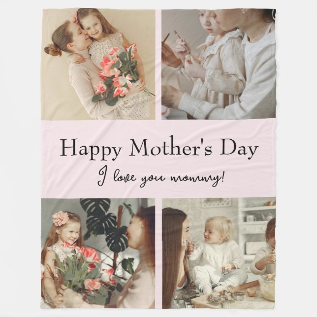 FotoCollage & Message - Personalisiertes Geschenk  Fleecedecke (Vorderseite)