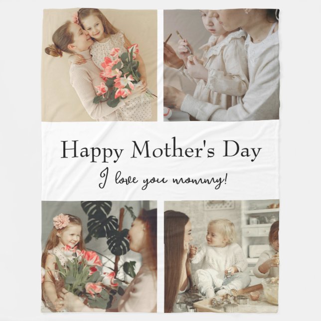 FotoCollage & Message - Personalisiertes Geschenk  Fleecedecke (Vorderseite)