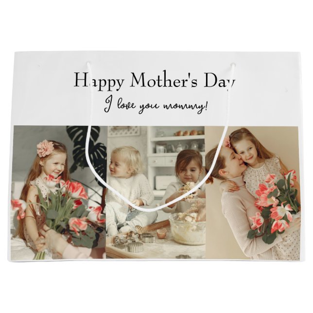 FotoCollage & Message - Personalisiertes Geschenk  Große Geschenktüte (Vorderseite)