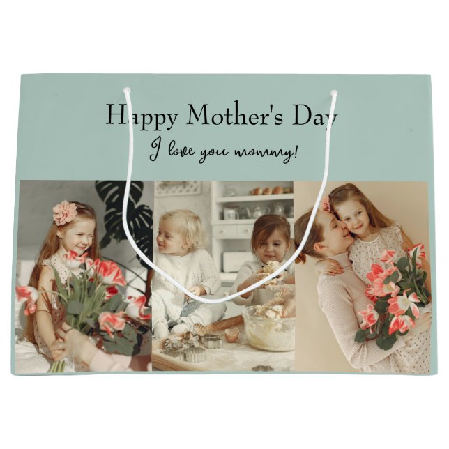 FotoCollage & Message - Personalisiertes Geschenk  Große Geschenktüte (Vorderseite)