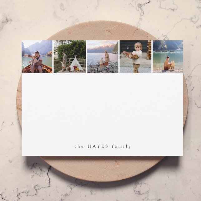 FotoCollage Minimalistisch sauber, einfach weiß Mitteilungskarte (Von Creator hochgeladen)