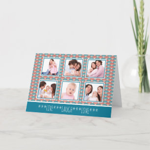FotoCollage mit dekorativem Lüftermuster Karte