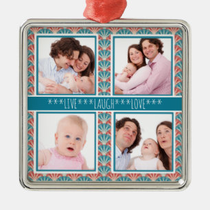 FotoCollage mit dekorativem Lüftermuster Ornament Aus Metall