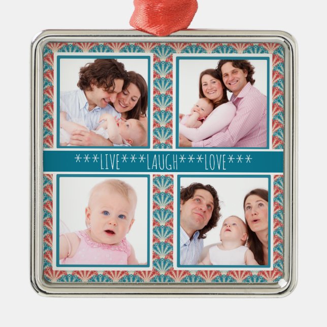 FotoCollage mit dekorativem Lüftermuster Ornament Aus Metall (Vorne)