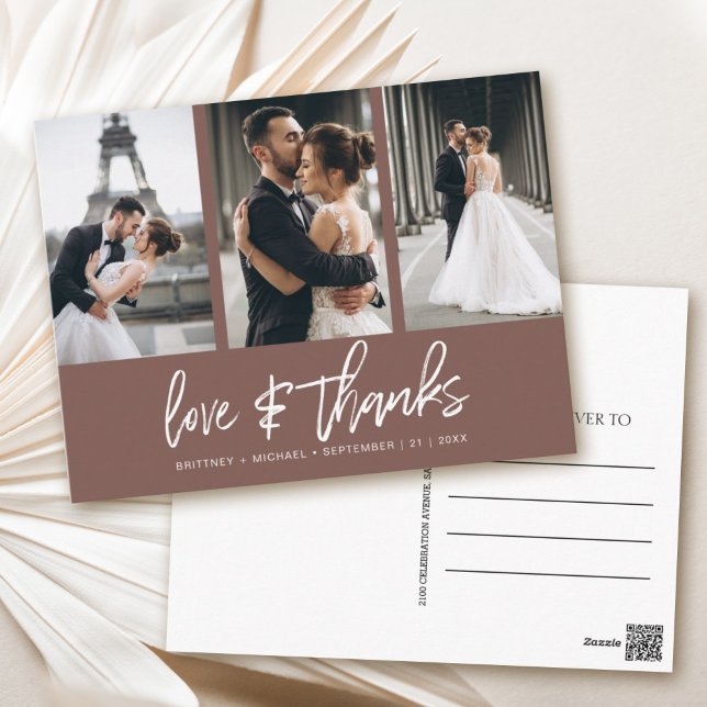 Fotocollage mit Handschrift Vielen Dank Postkarte (Show your appreciation to your loved ones with an awesome photo thank-you card!)