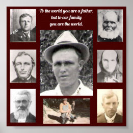 FotoCollage mit Vätern Zitat Red Poster