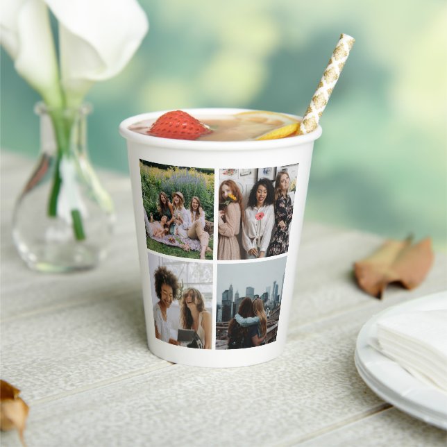FotoCollage Modern einfach Pappbecher (In Situ)