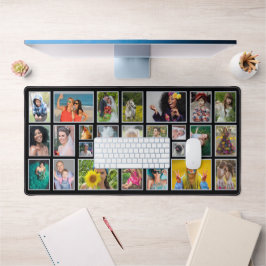 FotoCollage Modernes Schwarzes Personalisiert 25 P Schreibtischunterlage