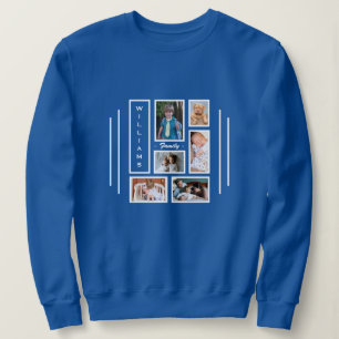 FotoCollage Modernes Trendblau Personalisiert Sweatshirt